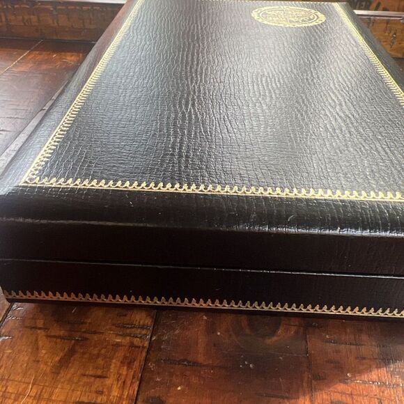 Vintage Men's Jewelry Box Swank "Designer Philippe" Black Leatherette Sweden - Picture 5 of 12